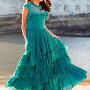 Joyfolie Caroline Maxi Dress in Teal - Little Girls Size 4